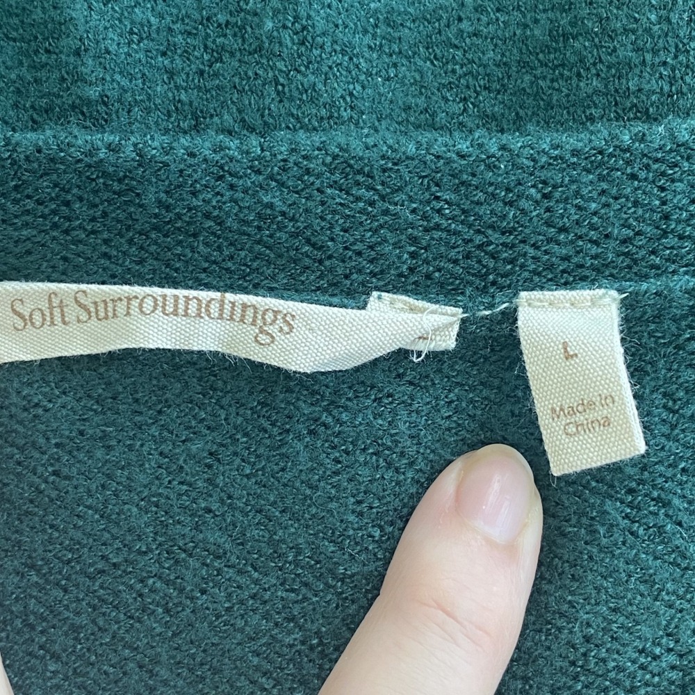 Soft Surroundings Women Priscilla Pullover Tunic Sweater Size L Cable Knit Green - Picture 6 of 10